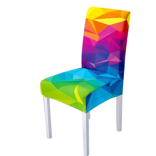 Hixingo Fundas Sillas de Comedor 1 2 4 6 Pack Estampados Elegantes,Elásticas Fundas para Sillas,Lavables Funda Sillas Comedor,Fundas Sillas Ajustables para Decoracion (4 Pack,Colorido)