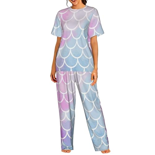 Pyjama confortable à manches courtes motif sirène du S au 3XL