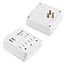 BESTTEN 3.1A Dual USB Wall Outlet Surge Protector with 3 AC Outlets, 15A/125V/1875W, Child Safty Covers, ETL Listed