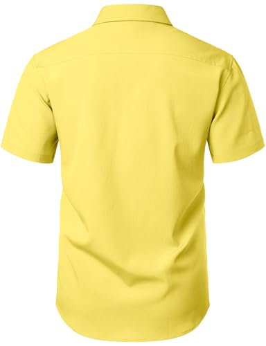 Image of JEMITOP Mens Stretch Wrinkle Free Texture Shirts