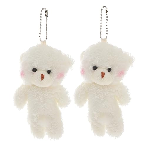 TEMPNAP 2 Piezas adornos de muñecas oso llavero peluche gigante mochila de oso de peluche estojos escolares toys plushies adornos artesanales de felpa osito de peluche algodón Beige