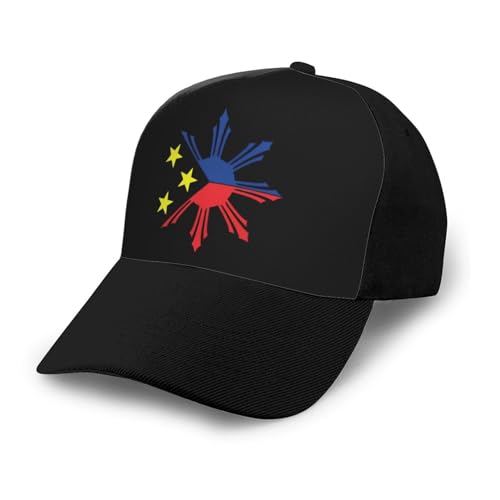 Tribal Philippines Filipino Sun and Stars Flag Bonnets Curved Brim Mesh Baseball Cap Casual Sun Hat Unisex