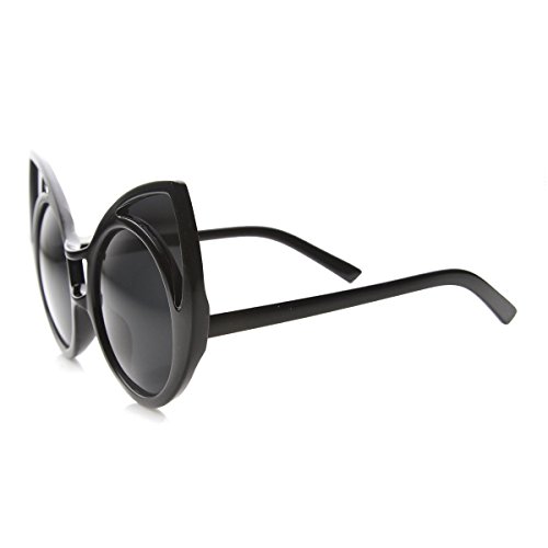zeroUV Womens High Fashion Oversized Window Lens Round Cat Eye Sunglasses3