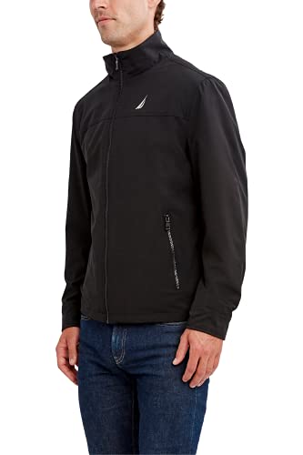 Nautica Mens Windbreaker Stretch Athletic Outdoor Full Zip Bomber Golf Lightweight Jacket, Black, X-Large Tall US3