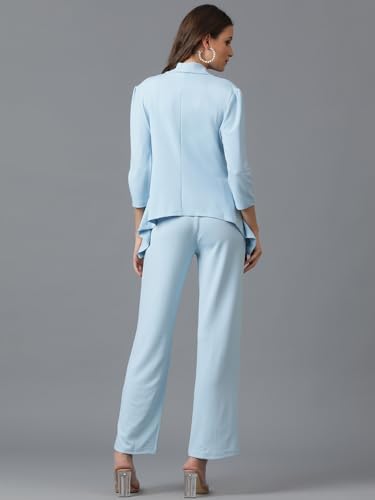 KOTTY Women's Solid Relaxed Fit 3/4 Sleeve Co-ord Blazer and Trouser Set.