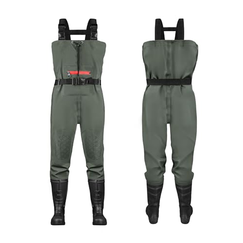 TerraTrax Fishing Chest Waders for Men & Women, Waterproof Lightweight PVC Bootfoot Waders, Durable...
