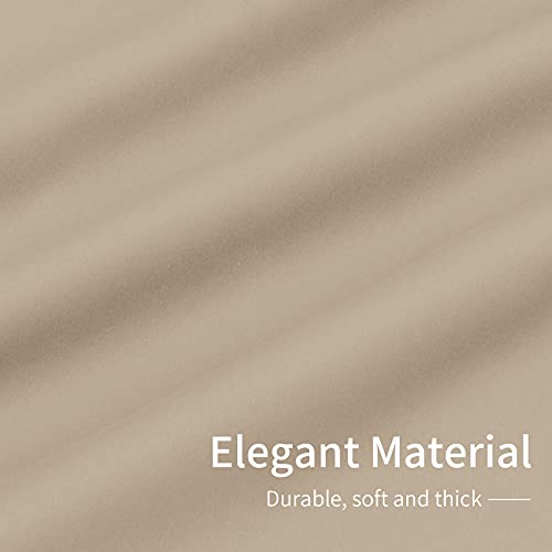 Image of Easy-Going Blackout Curtains for Bedroom, Solid Thermal Insulated Grommet and Noise Reduction Window Drapes, Room Darkening Curtains for Living Room, 2 Panels(42x63 in, Beige)