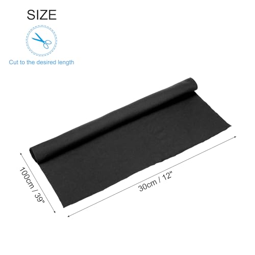 Image of MECCANIXITY 39 inch Elastic Cuffs Ribbed Trims Cotton Fabric Knit Rib Stretch Tape Cuff Sleeve Waistband for Sewing, 12 inch Wide Black
