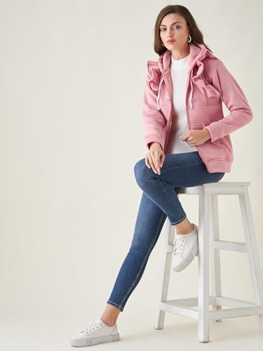 Image of Pivl Women Solid Hooded Casual Jacket For Winter||Winterwear||