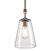Westinghouse 6130400 Biloxi Craftsman-Style One Light Indoor Mini Pendant, Barnwood Finish, Clear Seeded Glass #1