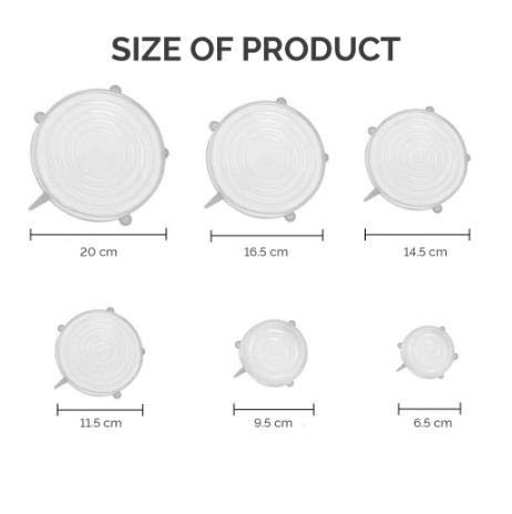Hicharmcci Stretch Silicone Lid Cover For Bowl - Expandable Elastic Durable Silicone Fresh Covers Flexible Silicone Dish Cover For Cups Cans（White） #TOP5