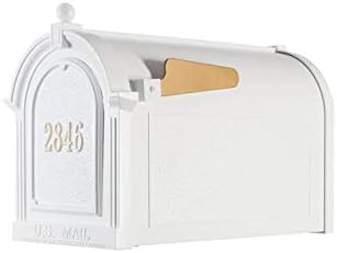 Whitehall 16512 Paquete de placa de puerta de buzón Capitol de aluminio en blancooro