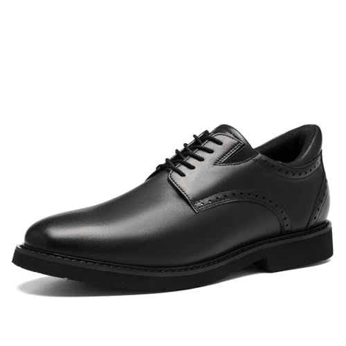 HEEZ Men's Dress Shoes Comfortable, Business Casual Oxfords Shoes for Men Split Leather, Lightweight Dress Sneakers for Office Fomal Wedding Church