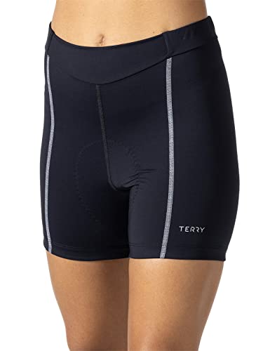 Terry Bike Shorts Women Padded, Bella Cycling Short Shorts 5 Inch Black Cycling Shorts for Women with Padding Silicone Leg - Black Gray, m