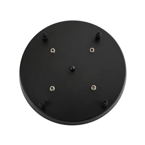 AstrizLamp 4 Agujero Embellecedor Lampara Techo 35cm Circular Roseta de Techo de Metal Negro Hierro Cubierta Lámpara de Techo 4 vía Fijación al Techo con Accesorio para plafones, lámparas colgantes