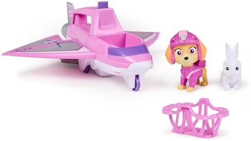 PAW PATROL Air Rescue - Skyes kurtarma uçağı, açılır kapanır pençe ve kurtarma sepeti, Skye oyun figürü ve tavşan (temel araç), 3 yaşından büyük çocuklar için oyuncak - Görsel 1