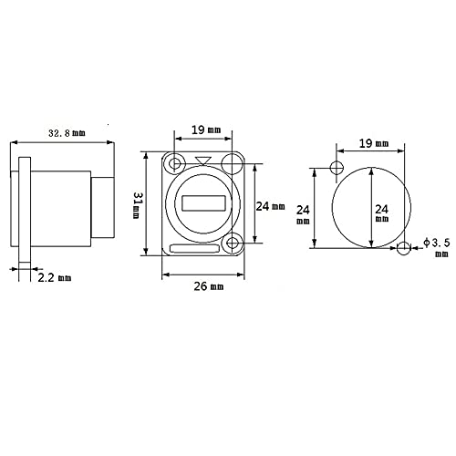 Conector RJ45 Cat6 Panel Industrial IP67 hembra miniatura 6