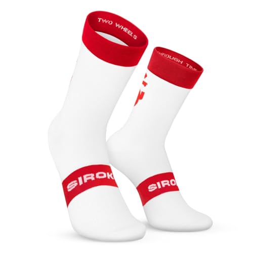 SIROKO Calcetines ciclismo Real Sporting de Gijón x SC S1 Rojo Blanco M