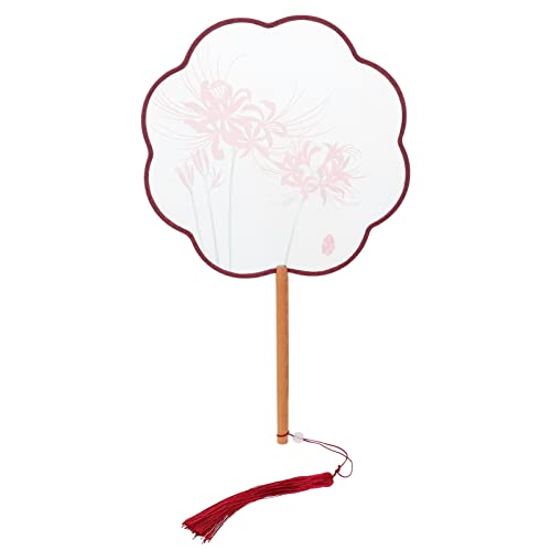 Levemolo 半透明うちわ 手うちわ パドルハンドファン 中国刺繍ファン 中国ヴィンテージ扇子 女性用扇風機 踊り扇子 カンフー扇子 タッセル円形うちわ 夏うちわ 夏の扇子 中国古代の扇子 木