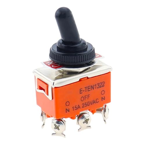 Interruptor de palanca E-TEN1322 de 15A con 6 pines inversión de marcha y capuchón naranja