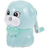 EXCEART Puppy Pencil Sharpener Manual Hand Crank for Kids School Supplies Cute Dog Design with Non-Slip Base and Shavings Tray Compact 2.36 Inch