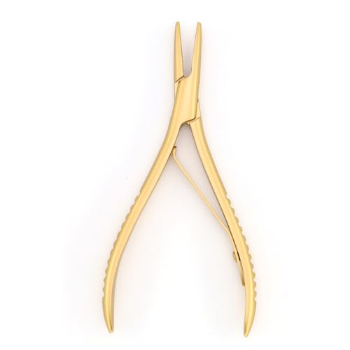 GlamorDove Hair Extension Pliers for Keratin Bonding Removal, Microlink Rings Beads, and Weft Extensions - Flat Shape With Teeth