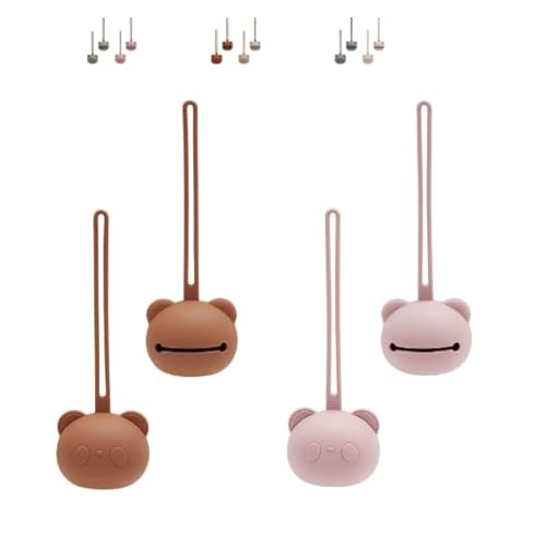 Image of Little Thriver Pacifier Holder Premium Pacifier Case Set for boys and girls, Silicone Pacifier Holder for Diaper Bag, Cute Silicone Case for Baby Pacifiers - 2pcs Set (Teracotta+Pale Pink)