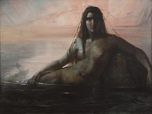 Cuadro Pintura al óleo Clásicas de Sirena para un Salón Elegante y Distinguido de 60x90cm