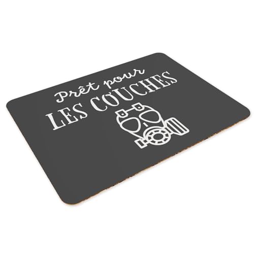Napperons noir en liège grand format anti-rayures pour table propre face aux repas de bébé