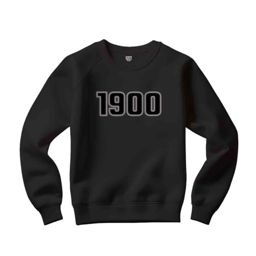 [CITY POSTERS PLUS] 1900 Year Unisex Sweatshirt (Black, XL)