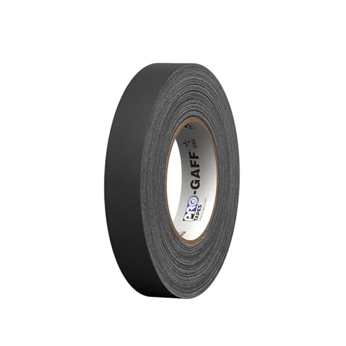 Image of 1 inch Pro Gaff Gaffers Tape 55 yards length black matte. Premium Heavy-Duty Gaffers Tape trusted by professional Gaffers. Made in the USA. Holds Tight, Easy to remove. (Pack of 48)
