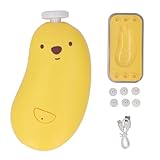 Mtlavishness [livré avec batterie intégrée] Broyeur à ongles électrique rechargeable Broyeur à ongles anti-pincement pour bébé Jaune (Jaune)