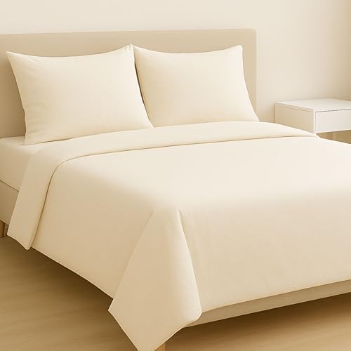 MAXIME MAISON - Completo Lenzuola Matrimoniali in Cotone Made in Italy, Set Lenzuola Letto Matrimoniale Anallergiche con Federe Tinta Unita, Biancheria da Letto Certificata Oeko Tex Standard 100
