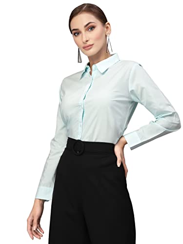 Image of Style Quotient Women Solid Polycotton Regular Formal Shirt
