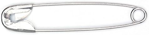Hemline HB.3 | Nickel Plated High Carbon Steel Size 3 Safety Pins | 46mm | 432pk