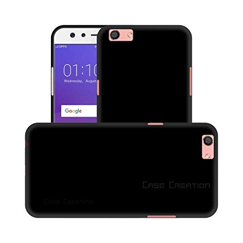 Image of Case Creation for OppoF3 2017 Back case, Oppo F3 Slim Flexible Smart Look case with 360 Camera All Angle Protection (Pure Black)