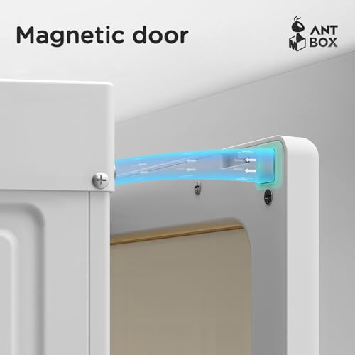 ANTBOX Portable Wardrobe Closet Storage Organizer for Clothes,Suitable for Living Room, Bedroom,Plastic Wardrobe with Magnetic Transparent Door and Easy Assembly 8 Cubes & 2 Hanging Rod