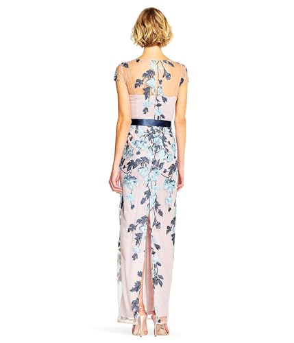 Image of Adrianna Papell Cascading Floral Embroidered Long Column Gown