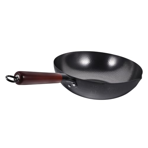 Wok tradicional de hierro con mango ergonómico y antiadherente miniatura 6