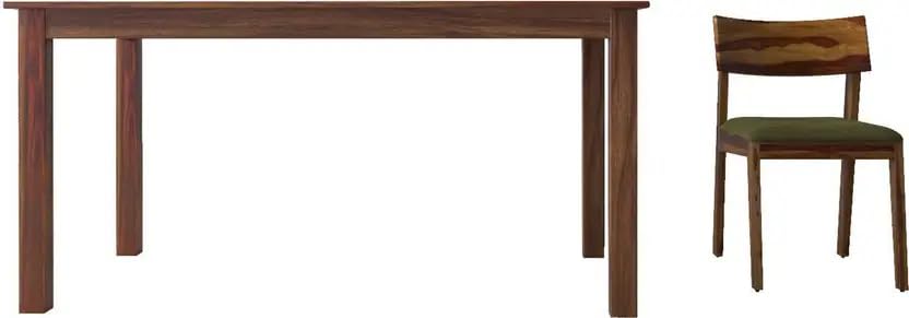Image of RECTART Solid Wood Dining Table Set with Chairs for Living Room Home | Wooden Dining Room Sets Furniture for Hotels and Restaurants | (Natural Finish, 6 Seater-C)