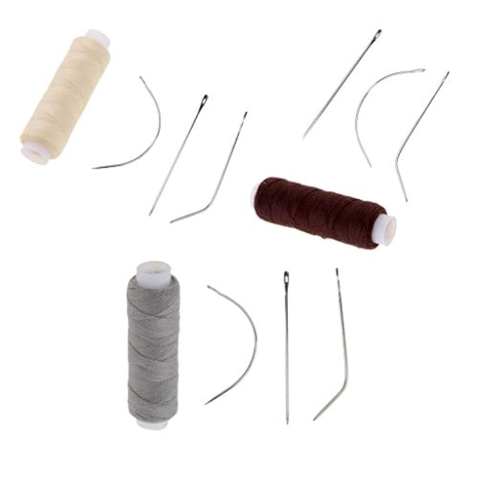 4 Set Hair Sewing Weaving Thread Needles Kit for Hair Extensions