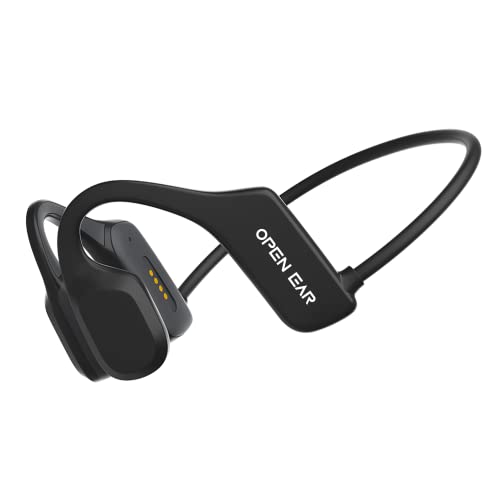 Image of Bone Conduction Headphones,IPX5 Open-Ear Wireless Bluetooth 5.3 Magnetic Charging with Mic, 6Hr Playtime, Waterproof Sweatproof Earphones for Sports, Running, Gym, Hiking, Cycling - Black