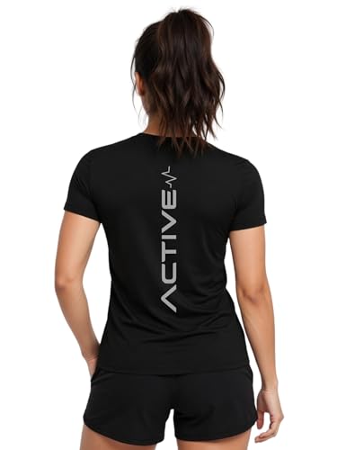 Image of 3Colors Women's Active Dry Fit Sports Active T-Shirt | Quick Dry Gym Workout Tee | Athletic Running Training Top-Active Signal