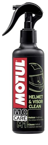 Motul - Helm- und Visierreinigungsspray für Motorradhelme - Streifenfreier Glanz - Anti-Insekten-Wirkung - Neutrale und nicht aggressive Formel - MC Care Helmet & Visor Clean M1-250 ml
