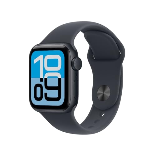 Apple Watch SE 3 GPS, Caixa em alumínio meia‑noite de 40 mm com Bracelete desportiva meia‑...