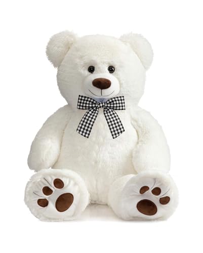 Image of 2 Feet White Giant Teddy Bear Soft, Plush, and Cuddly Stuffed Animal for Kids, Birthdays, Anniversaries, Valentine's Day, and Special Occasions Large Huggable (White /24 inch)