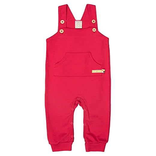loud + proud Latzhose aus Bio Baumwolle, Gots Zertifiziert Pantalones de Peto, Rojo (Tomato Two), 74/80 para Bebés