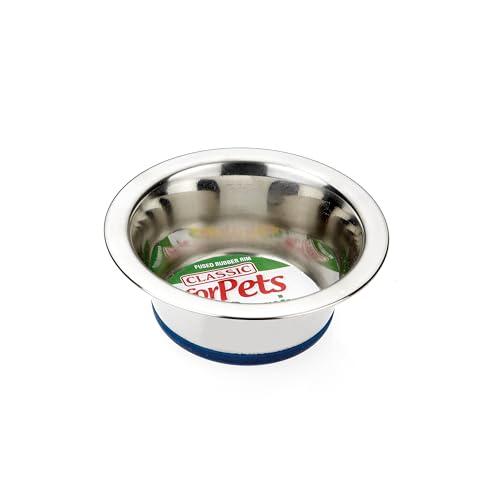 Classic Pet Products Non-Slip Stainless Steel Dish (400 ml - 135 mm, 5.25 inch Diameter Dog Bowl)