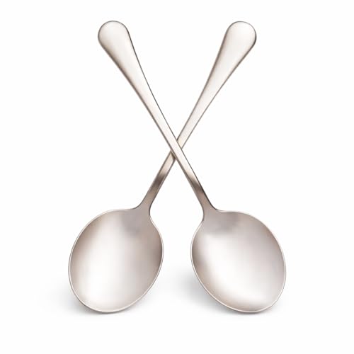 PinoLab Cucchiai da Dessert in Acciaio Inox 17 cm – Set da 2 Cucchiaini per Dolci, Torte e Dessert – Cucchiai Eleganti, Resistenti, Lavabili in Lavastoviglie