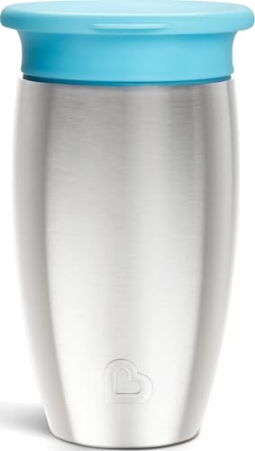 Image of Munchkin Miracle 360 Stainless Steel Sippy Cup, Spill Proof, Blue, 10 Ounce